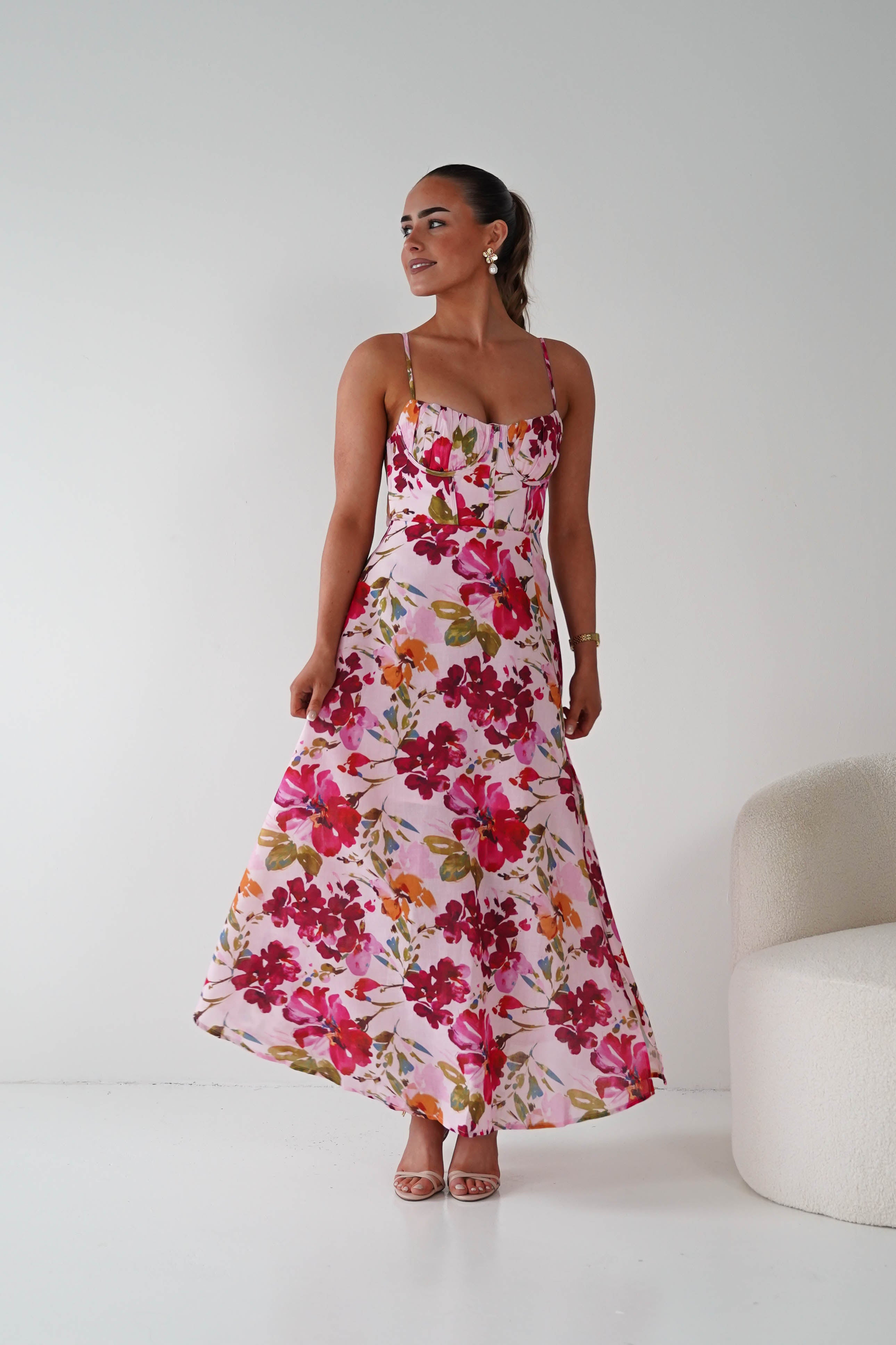 Oh Hello Clothing Women > Clothing > Dresses 1*DONE -SASHA-64272b14- Pink floral print midi dress ( had this print before )