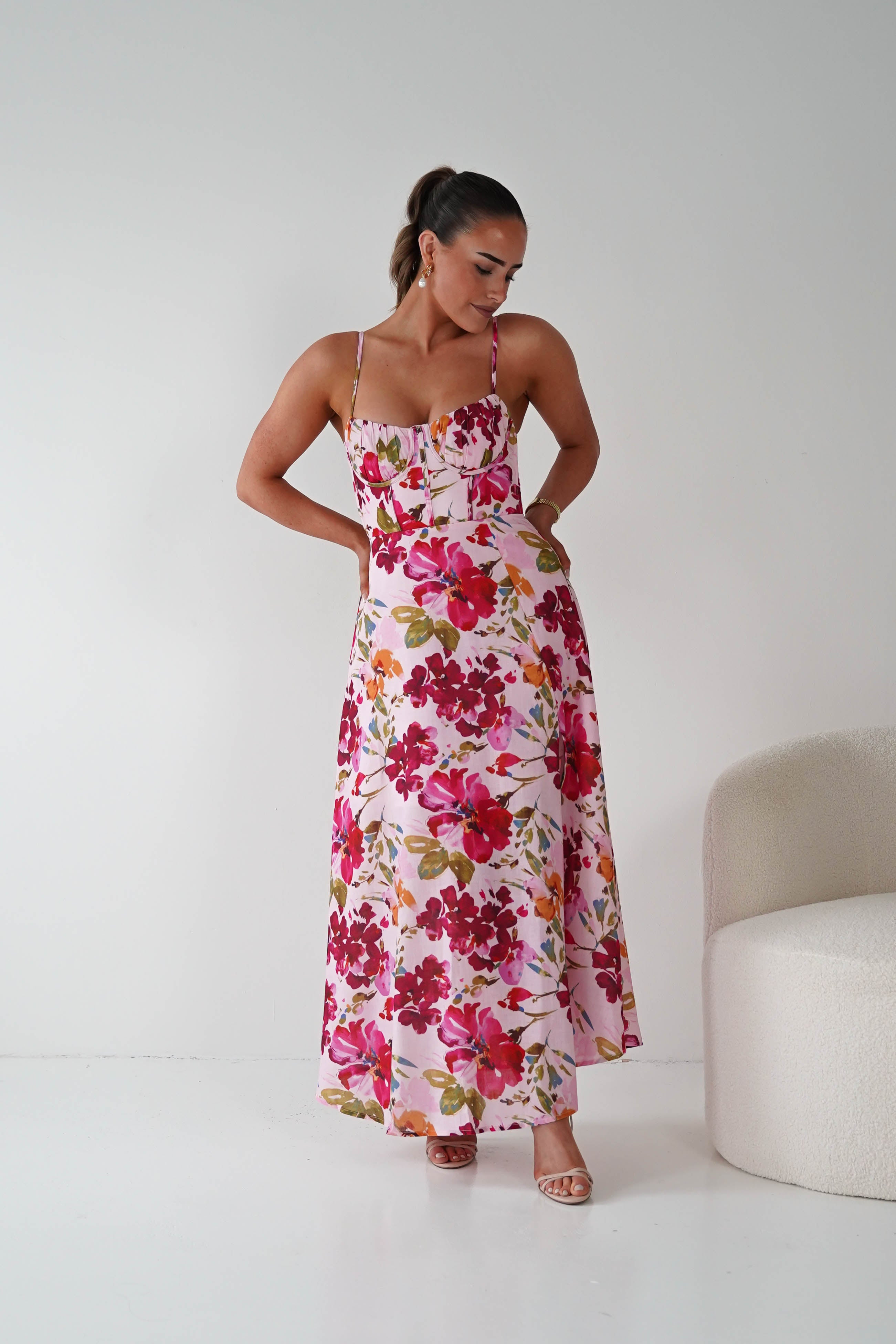 Oh Hello Clothing Women > Clothing > Dresses 1*DONE -SASHA-64272b14- Pink floral print midi dress ( had this print before )