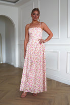 Oh Hello Clothing Dresses > Prom Dresses 1*DONE-SASHA-64542J07- Pink Ditsy Floral Midi Dress