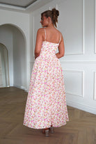 Oh Hello Clothing Dresses > Prom Dresses 1*DONE-SASHA-64542J07- Pink Ditsy Floral Midi Dress