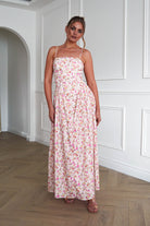 Oh Hello Clothing Dresses > Prom Dresses 1*DONE-SASHA-64542J07- Pink Ditsy Floral Midi Dress