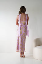 Oh Hello Clothing Women > Clothing > Dresses 1*DONE -SASHA-64623D11-Pink & Gold Maxi Dress with Matching Scarf