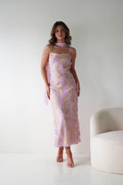 Oh Hello Clothing Women > Clothing > Dresses 1*DONE -SASHA-64623D11-Pink & Gold Maxi Dress with Matching Scarf