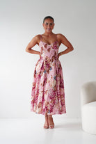 Oh Hello Clothing Women > Clothing > Dresses 1*DONE -SASHA- 64704v24- Pink Floral Midi Dress