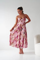 Oh Hello Clothing Women > Clothing > Dresses 1*DONE -SASHA- 64704v24- Pink Floral Midi Dress
