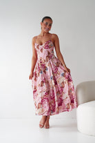 Oh Hello Clothing Women > Clothing > Dresses 1*DONE -SASHA- 64704v24- Pink Floral Midi Dress
