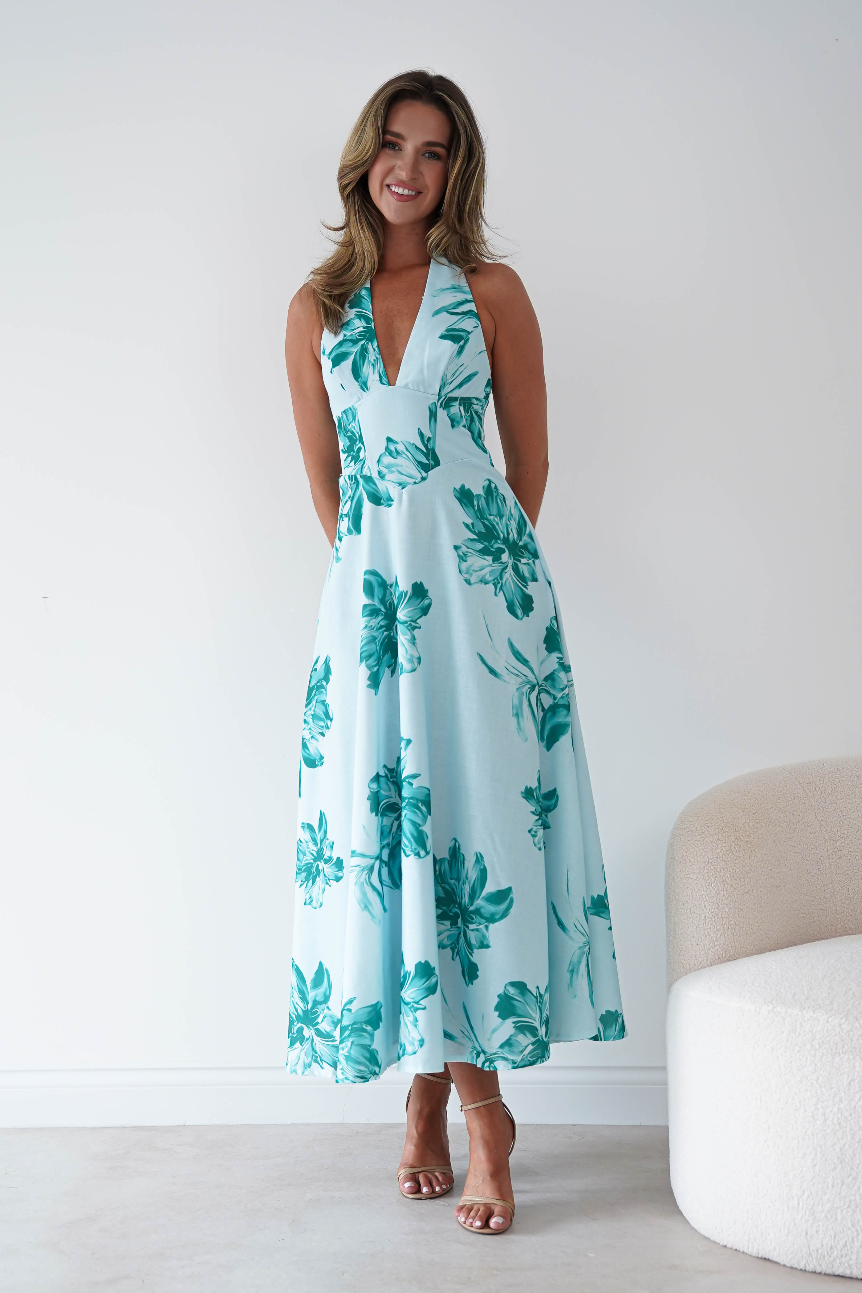 Oh Hello Clothing Women > Clothing > Dresses 1*DONE-sasha-64784d01-mint halter neck dress (Copy)