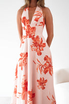Oh Hello Clothing Women > Clothing > Dresses 1*DONE-sasha-64784d01-orange halter neck dress