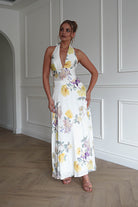 Oh Hello Clothing Dresses > Prom Dresses 1*DONE-SASHA-64784D15- YELLOW Floral Open Back Midi Dress (Copy)
