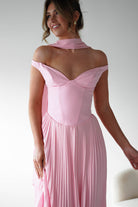 Oh Hello Clothing Women > Clothing > Dresses 1*DONE -SASHA-64832D-PINK PLEATED MIDI DRESS