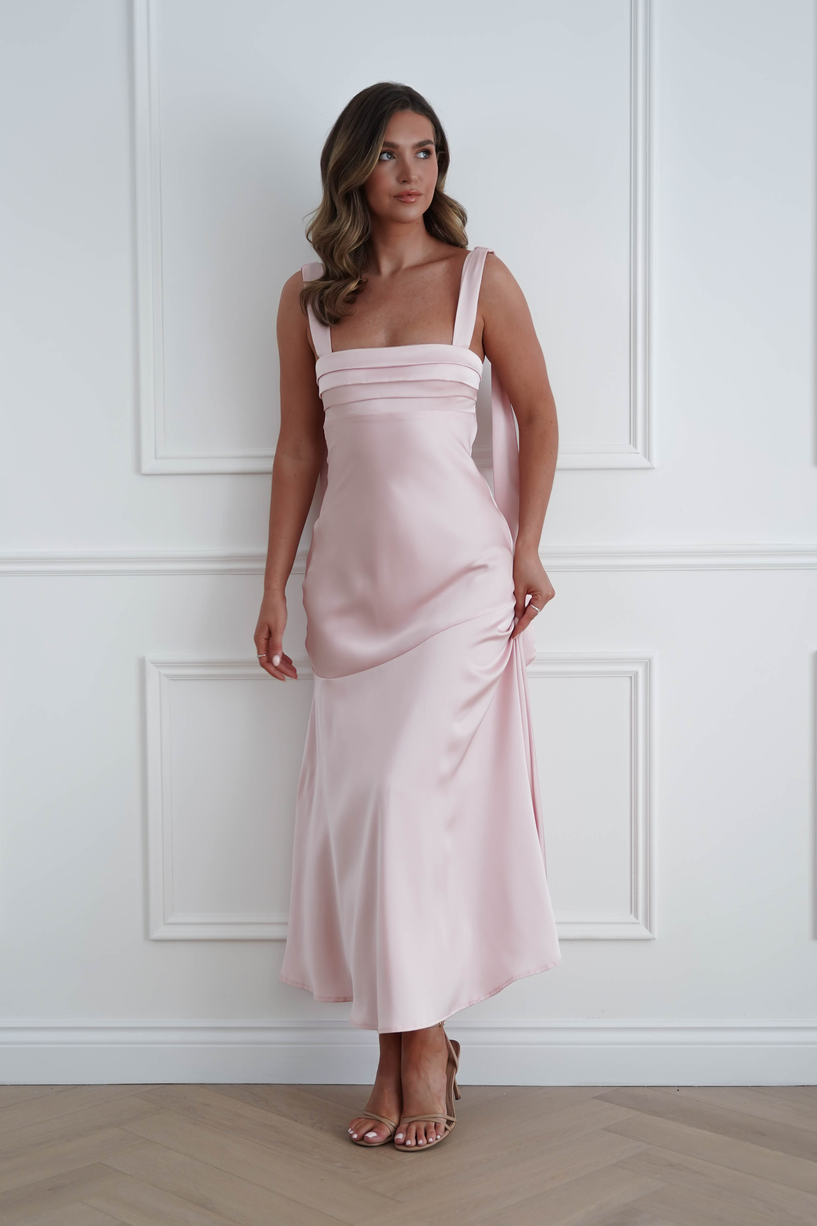 Oh Hello Clothing Women > Clothing > Dresses 1*DONE*SASHA- 64850j02- Pink Yellow Tie-Back Midi Dress (Copy)
