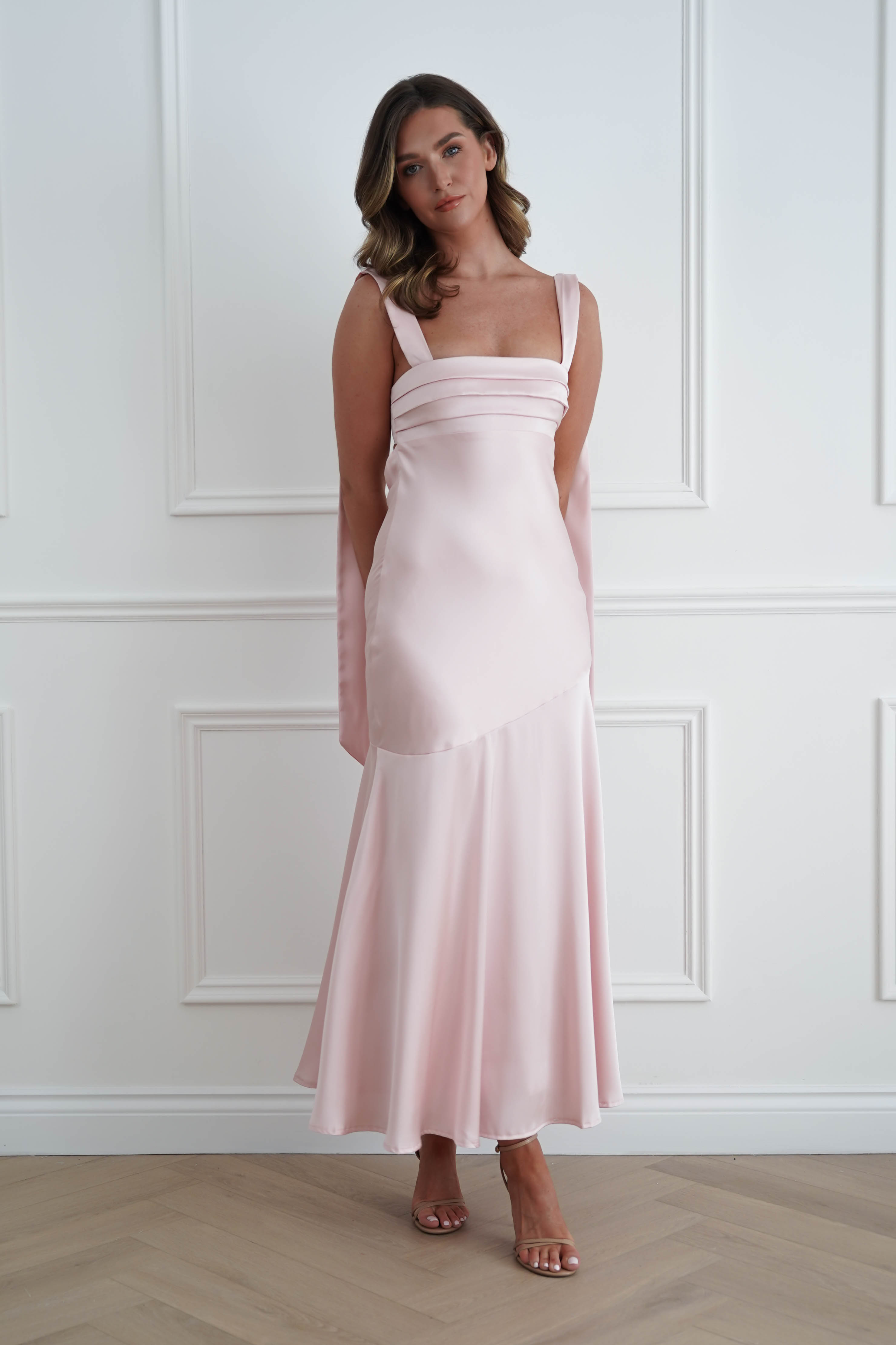 Oh Hello Clothing Women > Clothing > Dresses 1*DONE*SASHA- 64850j02- Pink Yellow Tie-Back Midi Dress (Copy)