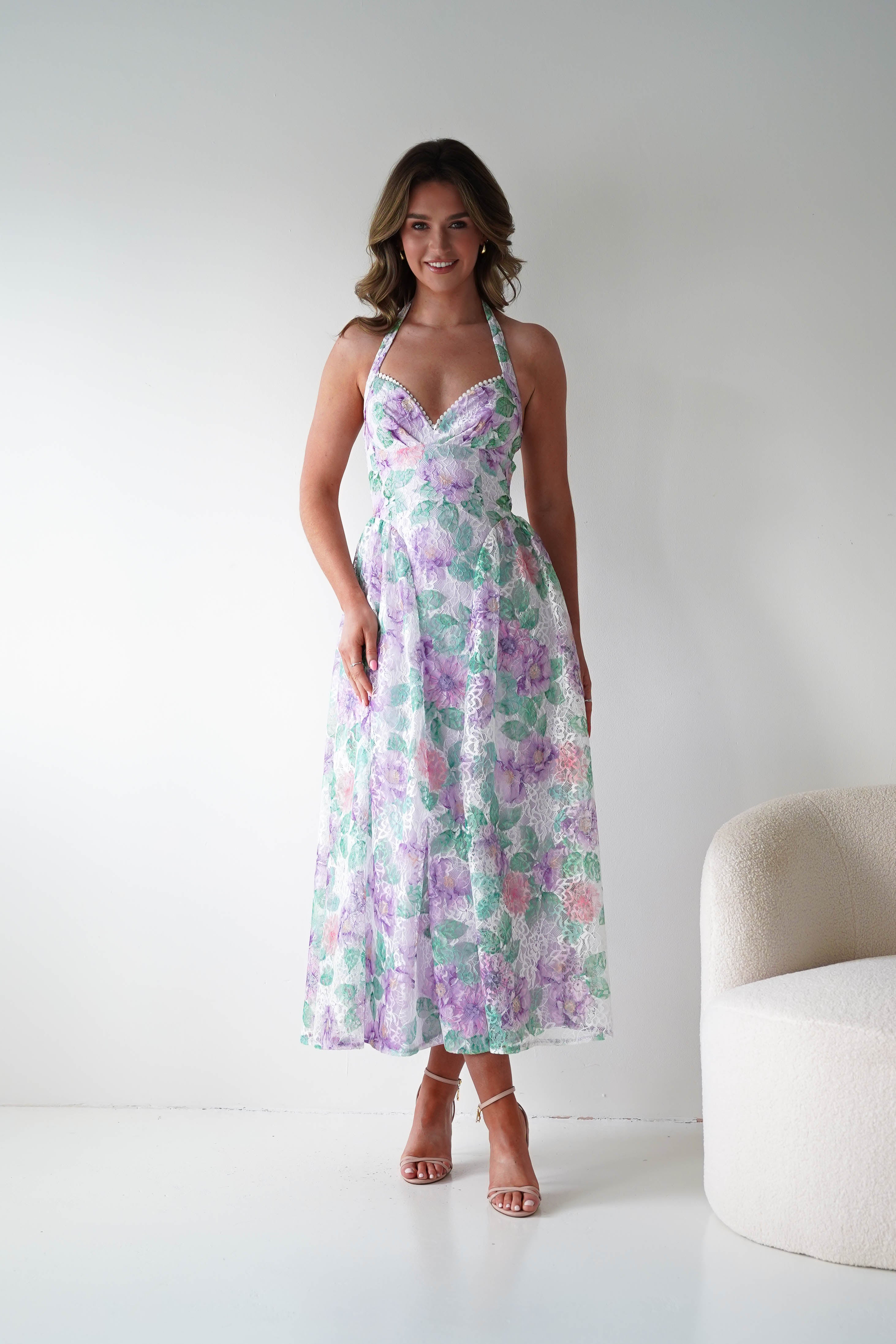 Oh Hello Clothing Women > Clothing > Dresses 1*DONE -SASHA-64872J-Lavender Floral Lace dress