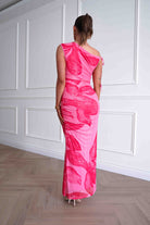 Oh Hello Clothing Women > Clothing > Dresses 1*DONE -SASHA-64981H-pink and red abstract floral print maxi dress