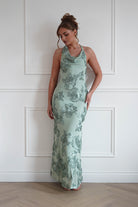Oh Hello Clothing Women > Clothing > Dresses 1*DONE-SASHA- AQUA GREEN FLORAL DRESS-64859D04