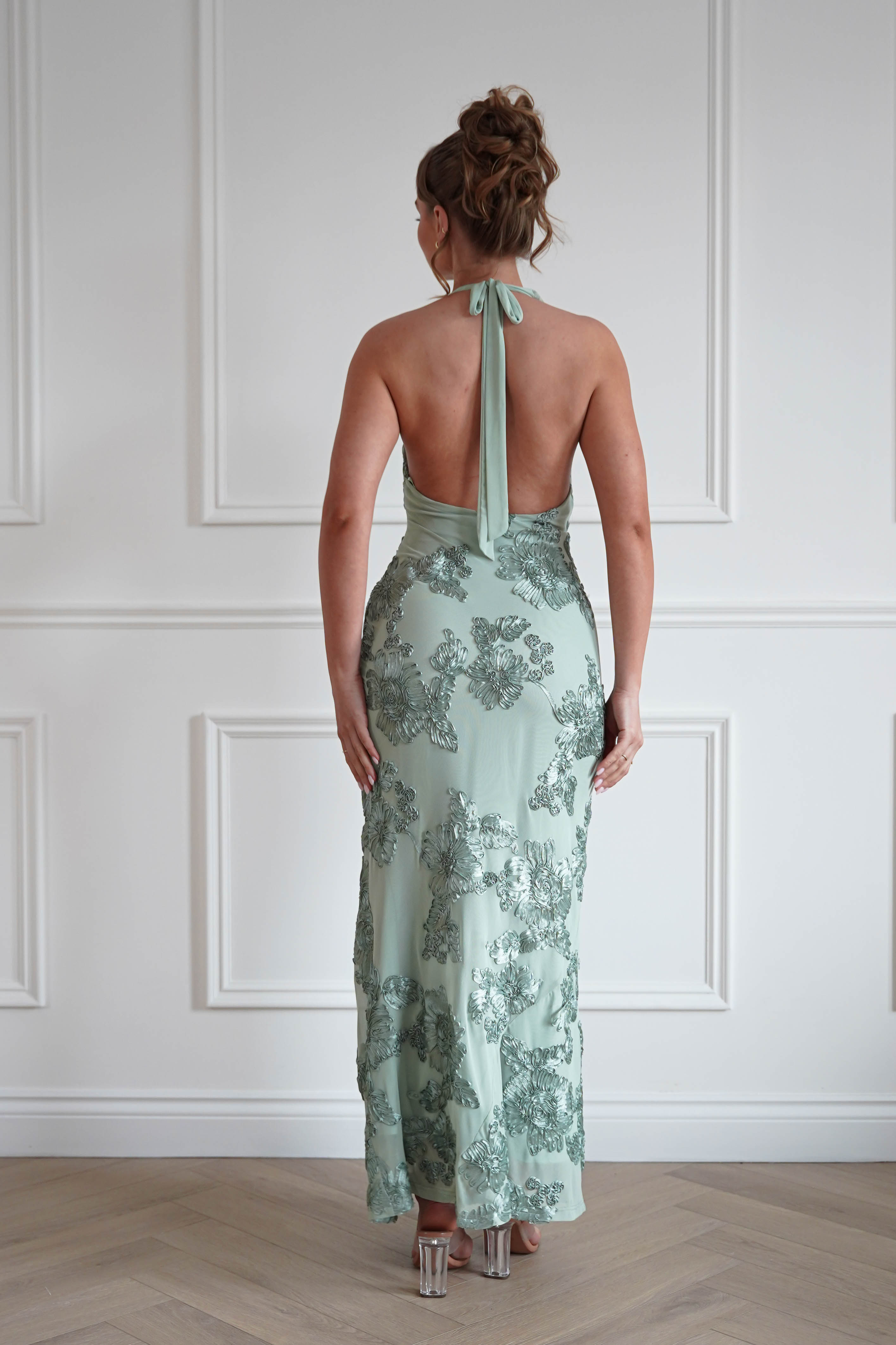 Oh Hello Clothing Women > Clothing > Dresses 1*DONE-SASHA- AQUA GREEN FLORAL DRESS-64859D04