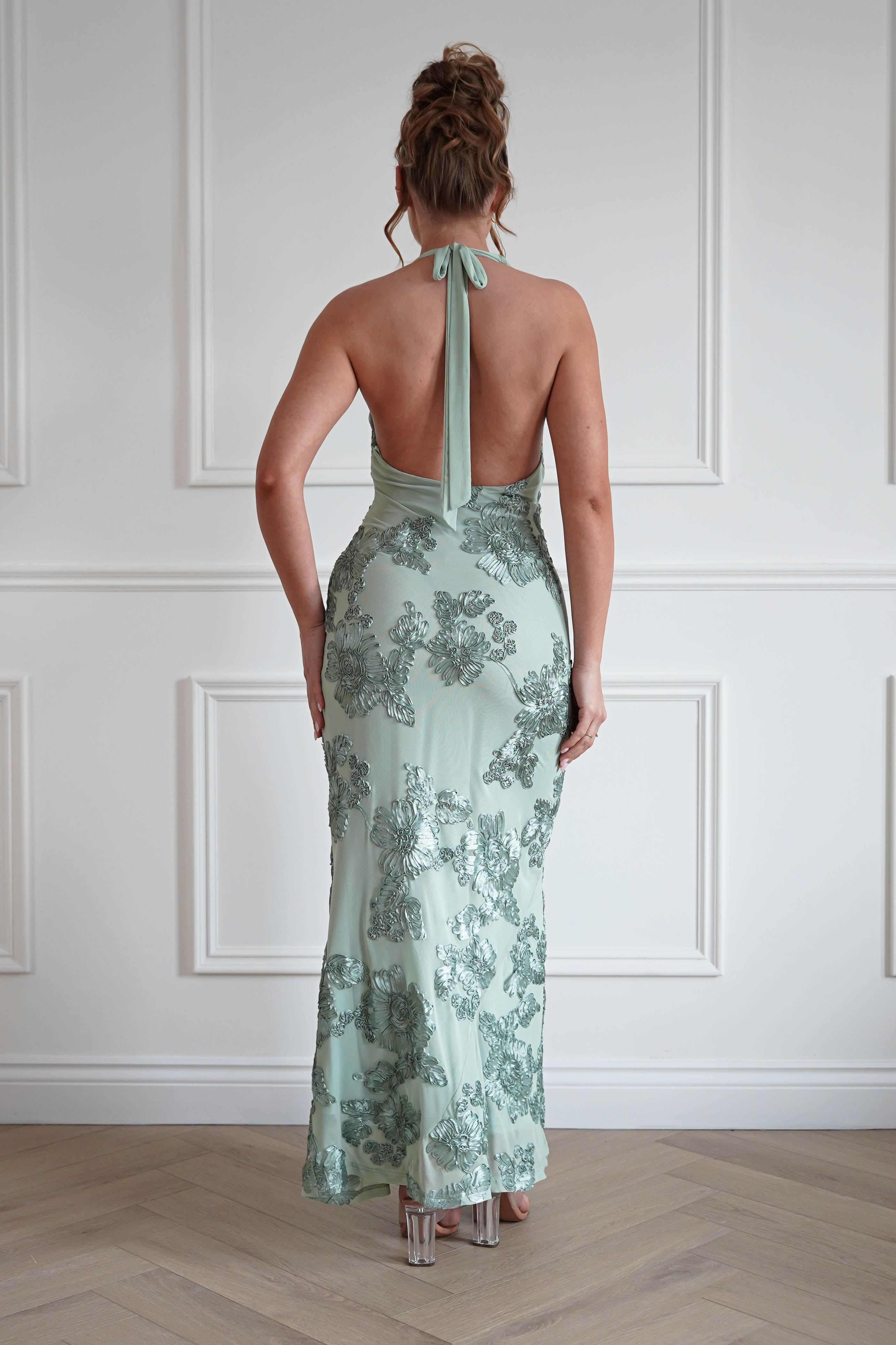 Oh Hello Clothing Women > Clothing > Dresses 1*DONE-SASHA- AQUA GREEN FLORAL DRESS-64859D04