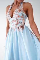 Oh Hello Clothing Women > Clothing > Dresses 1*DONE -SASHA-Blue Floral halter Maxi Dress-64784D05 (Copy)