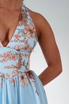 Oh Hello Clothing Women > Clothing > Dresses 1*DONE -SASHA-Blue Floral halter Maxi Dress-64784D05 (Copy)