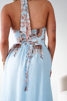 Oh Hello Clothing Women > Clothing > Dresses 1*DONE -SASHA-Blue Floral halter Maxi Dress-64784D05 (Copy)