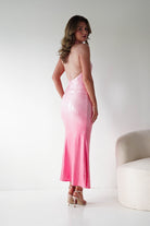Oh Hello Clothing Women > Clothing > Dresses 1*DONE -SASHA-BR0548J-PINK SEQUIN MIDI DESS