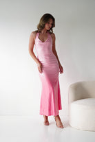 Oh Hello Clothing Women > Clothing > Dresses 1*DONE -SASHA-BR0548J-PINK SEQUIN MIDI DESS
