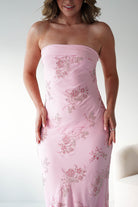 Oh Hello Clothing Women > Clothing > Dresses 1*DONE -SHAREEN COLLECTIONS- AD04802-60-PINK Beaded Strapless Dress