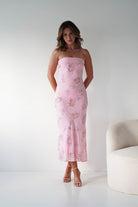 Oh Hello Clothing Women > Clothing > Dresses 1*DONE -SHAREEN COLLECTIONS- AD04802-60-PINK Beaded Strapless Dress