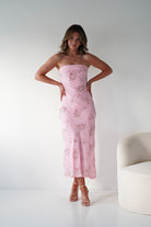 Oh Hello Clothing Women > Clothing > Dresses 1*DONE -SHAREEN COLLECTIONS- AD04802-60-PINK Beaded Strapless Dress