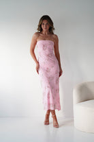 Oh Hello Clothing Women > Clothing > Dresses 1*DONE -SHAREEN COLLECTIONS- AD04802-60-PINK Beaded Strapless Dress