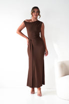 Oh Hello Clothing Dresses 1*DONE - Sleevless midi  dress-brown