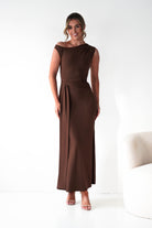 Oh Hello Clothing Dresses 1*DONE - Sleevless midi  dress-brown