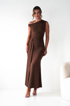 Oh Hello Clothing Dresses 1*DONE - Sleevless midi  dress-brown