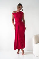Oh Hello Clothing Dresses 1*DONE - Sleevless midi red dress-OH25027 (Copy)