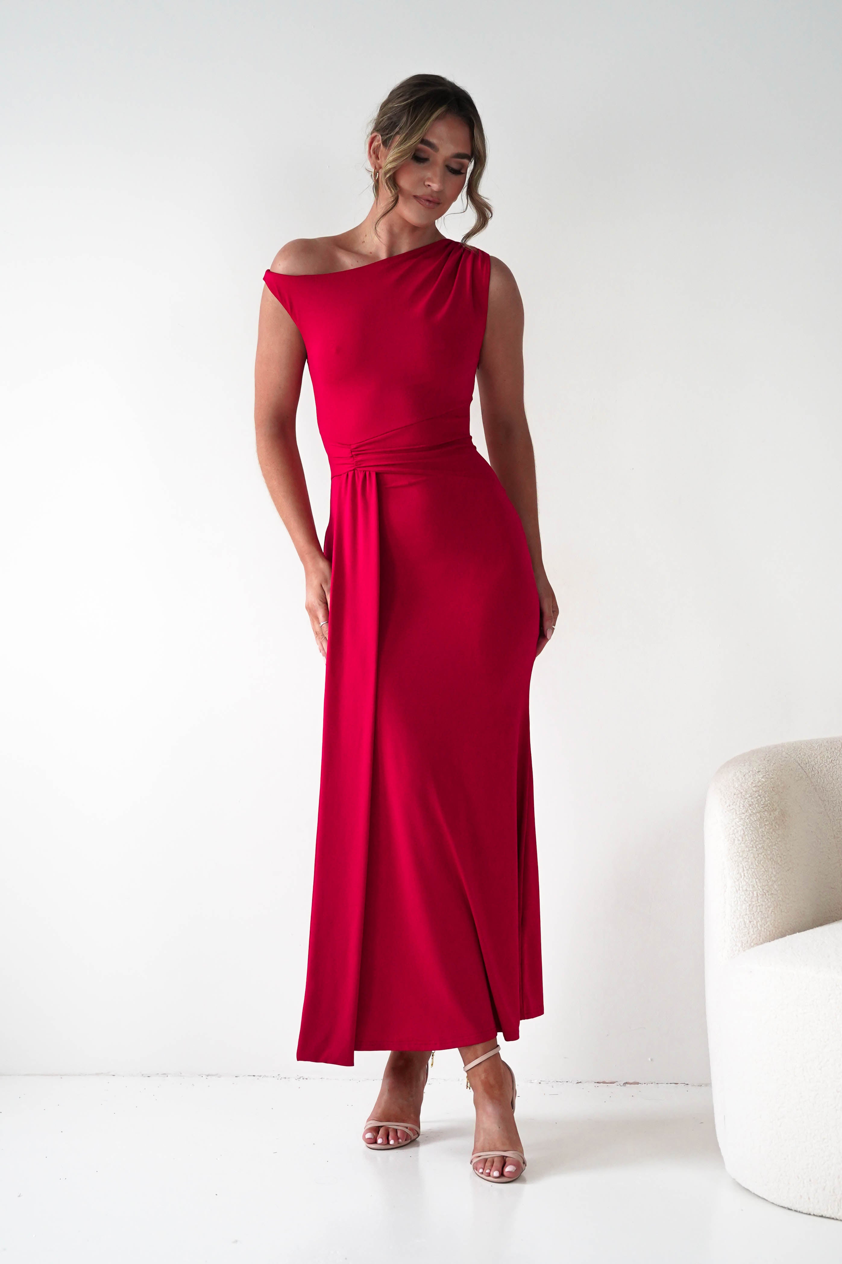 Oh Hello Clothing Dresses 1*DONE - Sleevless midi red dress-OH25027 (Copy)