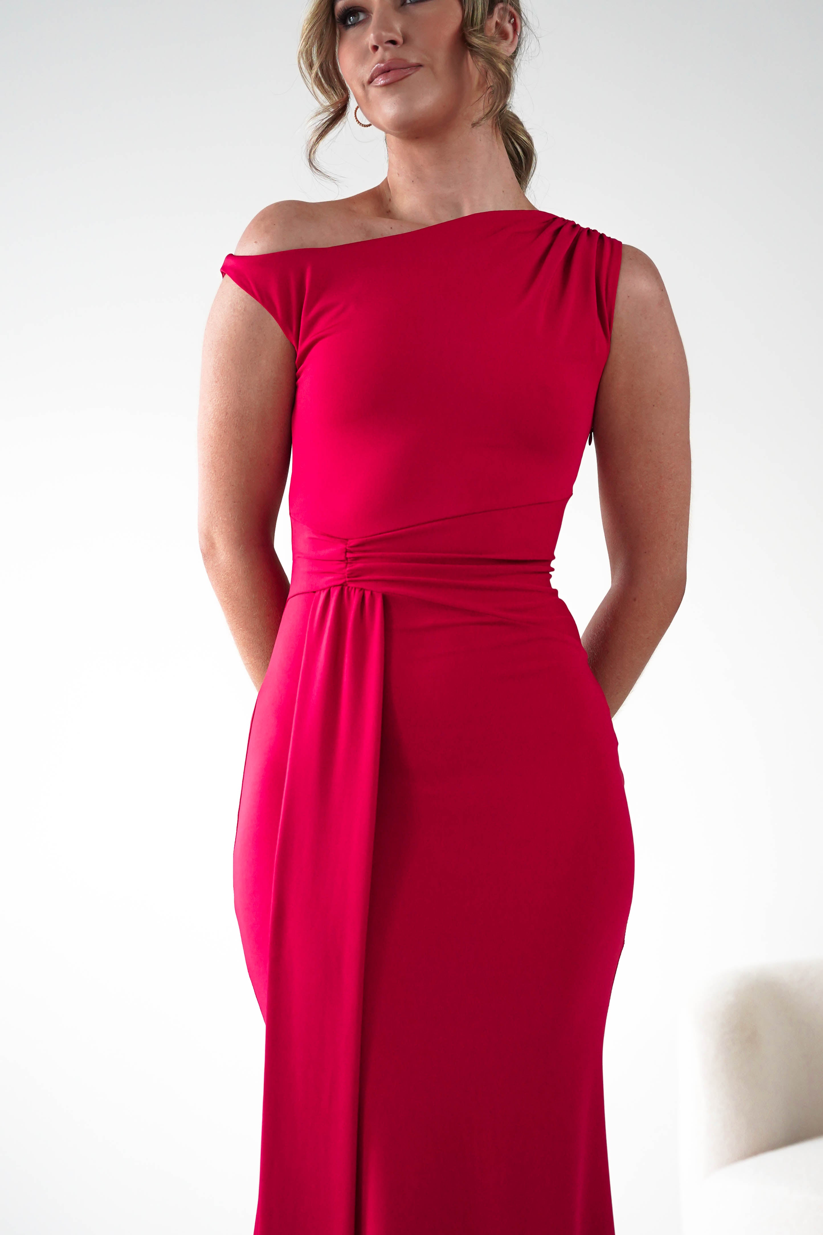 Oh Hello Clothing Dresses 1*DONE - Sleevless midi red dress-OH25027 (Copy)