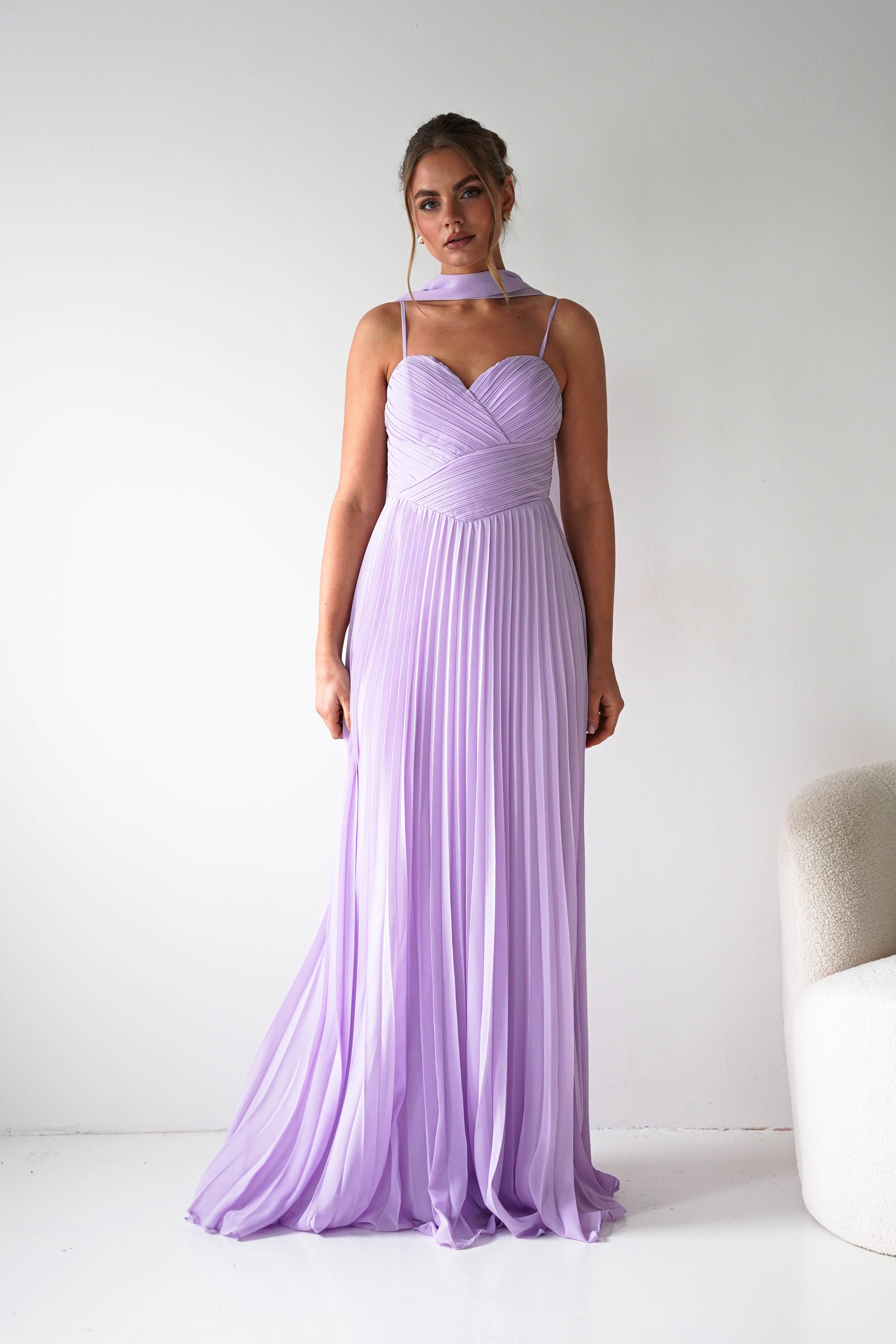 Oh Hello Clothing Women > Clothing > Dresses 1*DONE- Sonia Pleated Scarf detail Maxi Dress | New colour- Lavender