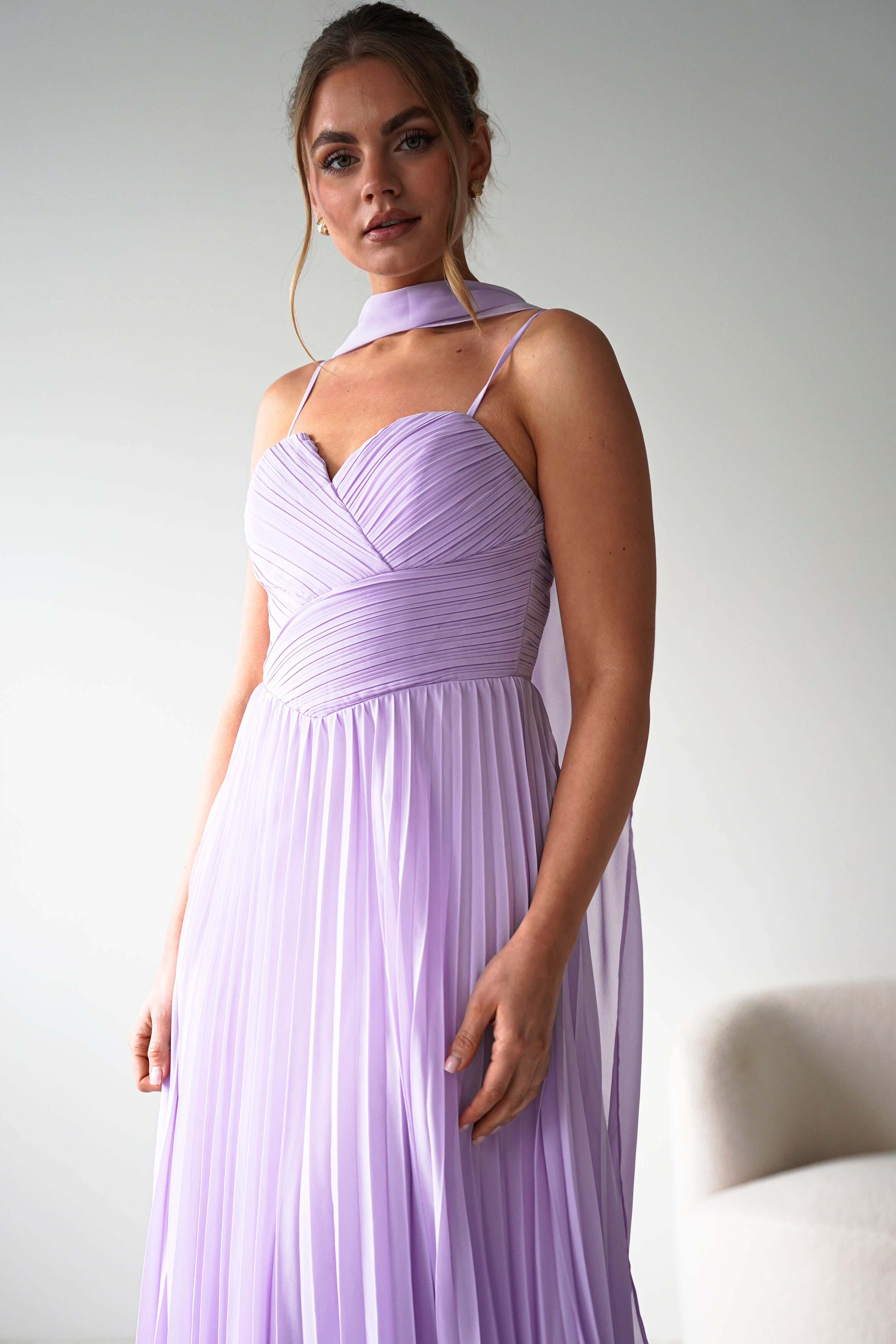 Oh Hello Clothing Women > Clothing > Dresses 1*DONE- Sonia Pleated Scarf detail Maxi Dress | New colour- Lavender