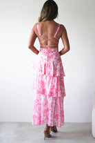 Quincy Floral Ruffle Maxi Dress Pink Print | Wedding Guest Dress | Maxi | Oh Hello Clothing