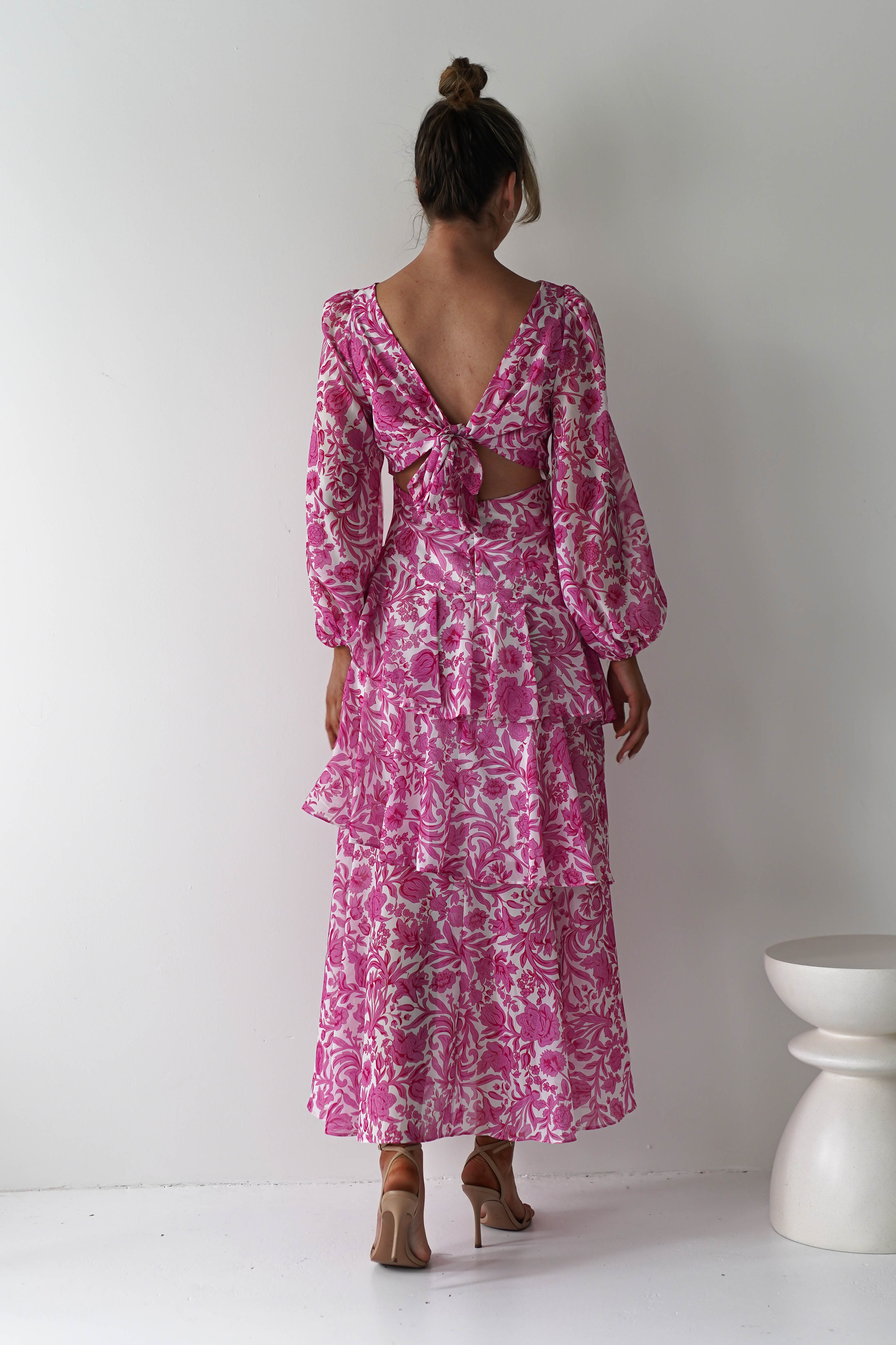 Tammie Long Sleeve Maxi Dress | Pink Floral