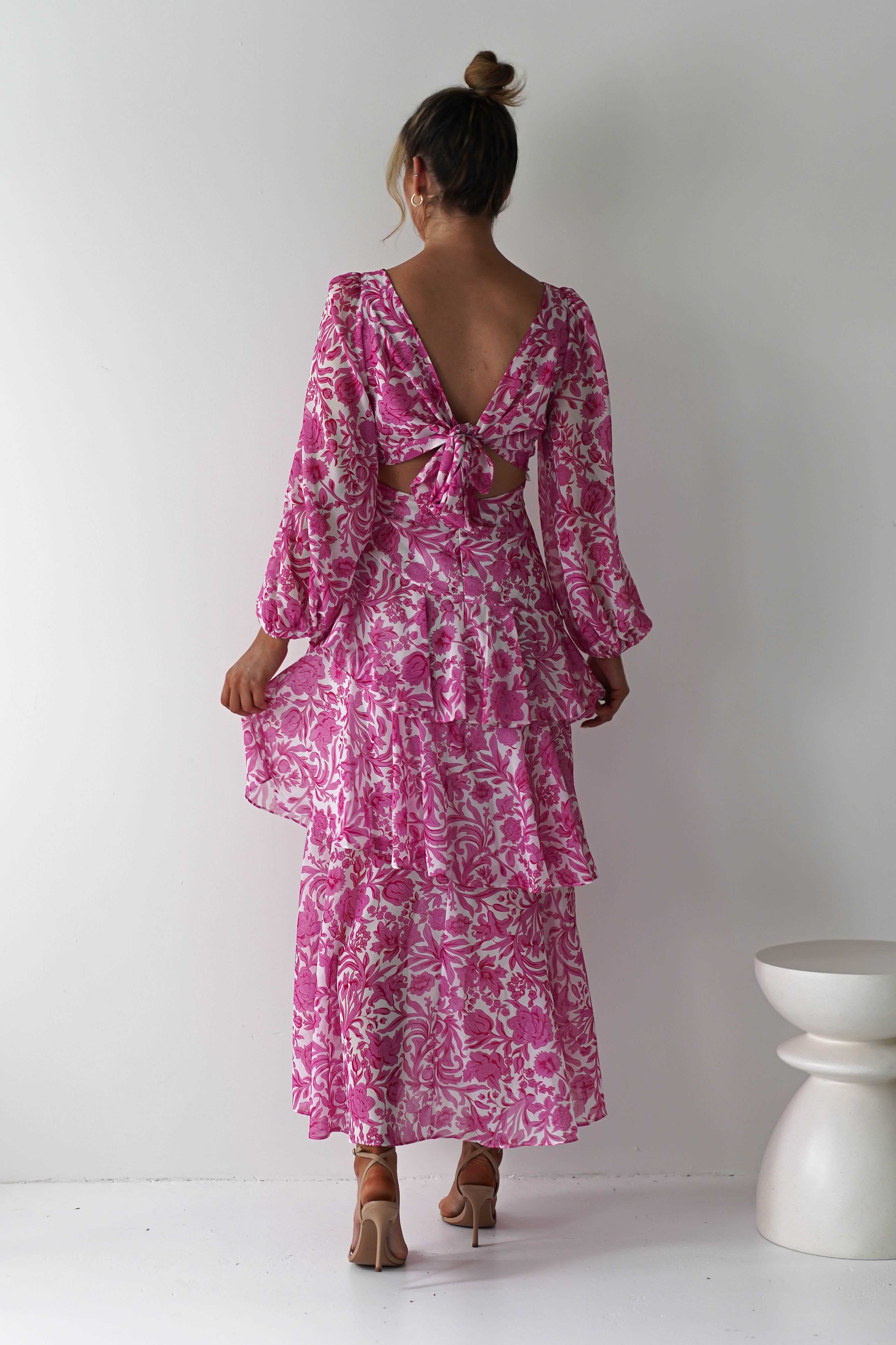 Tammie Long Sleeve Maxi Dress | Pink Floral