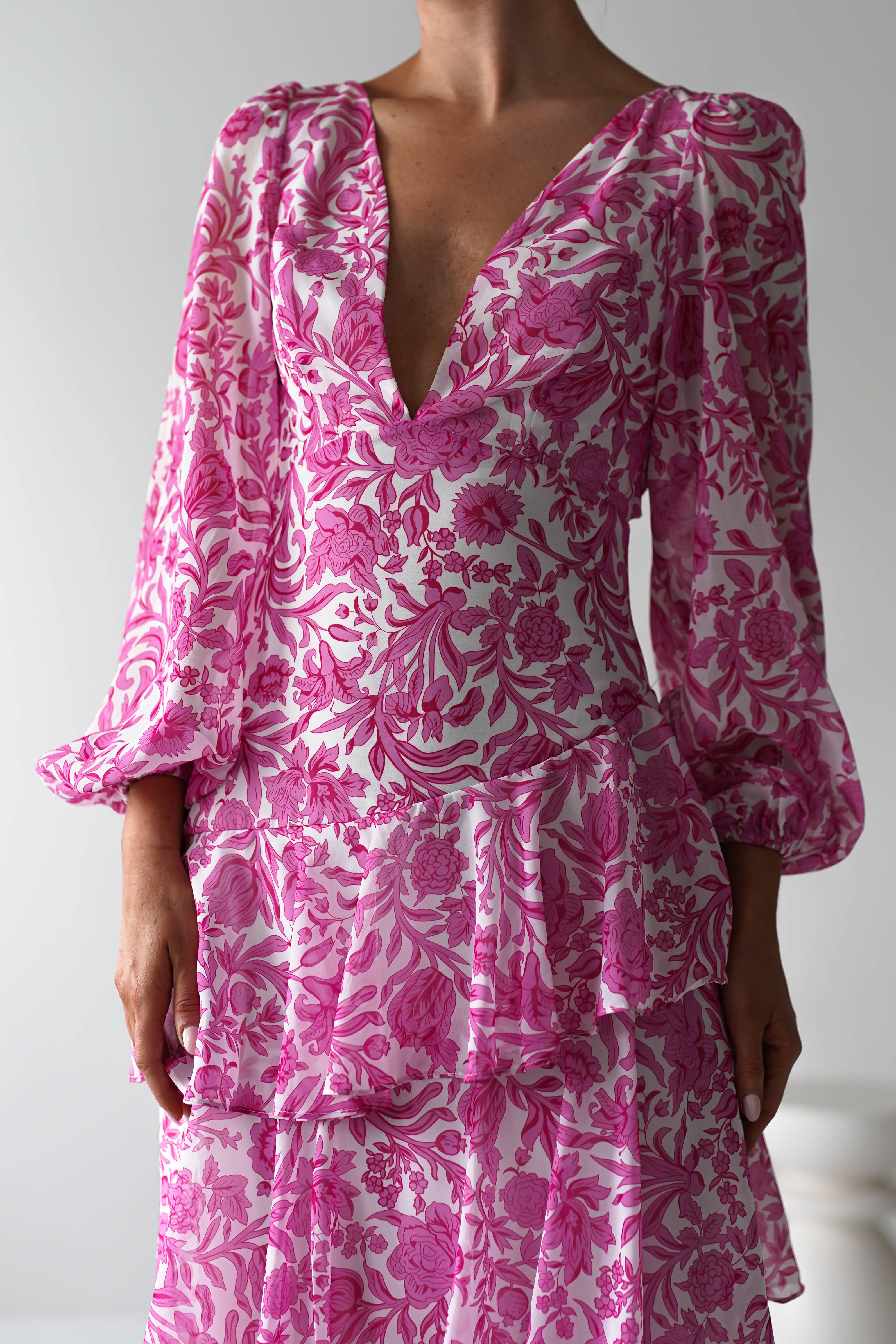 Tammie Long Sleeve Maxi Dress | Pink Floral