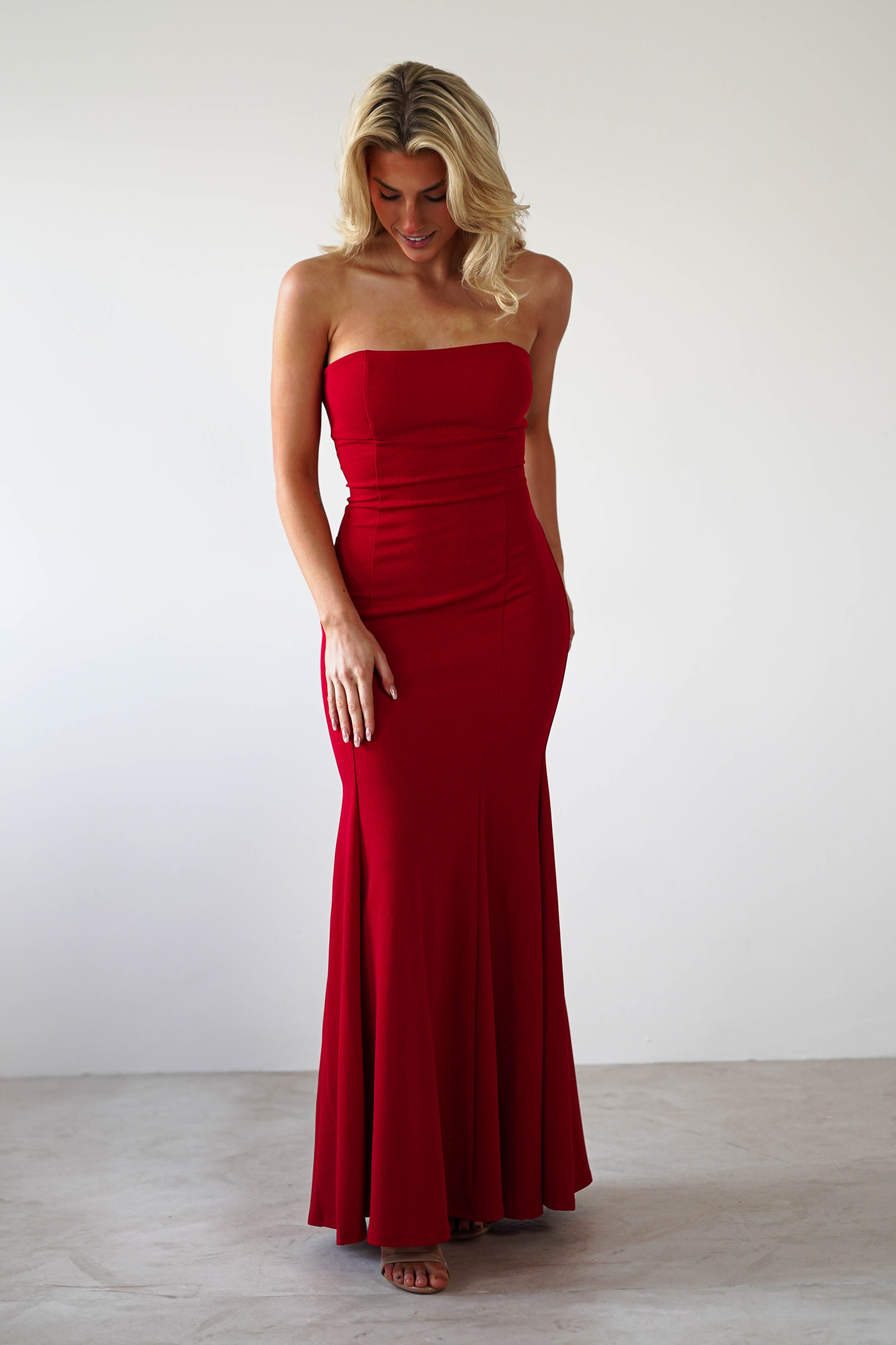 Charla Bodycon Maxi Gown | Red