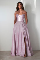 Cassia Strapless Glitter Aline Gown | Pink | Debs & Prom | Formal Gown | Oh Hello Clothing
