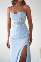 Oh Hello Clothing Dresses > Prom Dresses 1*DONE-T722- NEW GOWN in blue with beaded detail