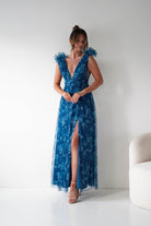 Oh Hello Clothing Women > Clothing > Dresses 1*DONE-Valentina Tulle Floral Maxi Dress | NAVYBLUE
