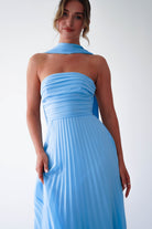 Oh Hello Clothing Women > Clothing > Dresses 1 *DONE Vasanti Pleated Strapless Maxi Dress | BLUE
