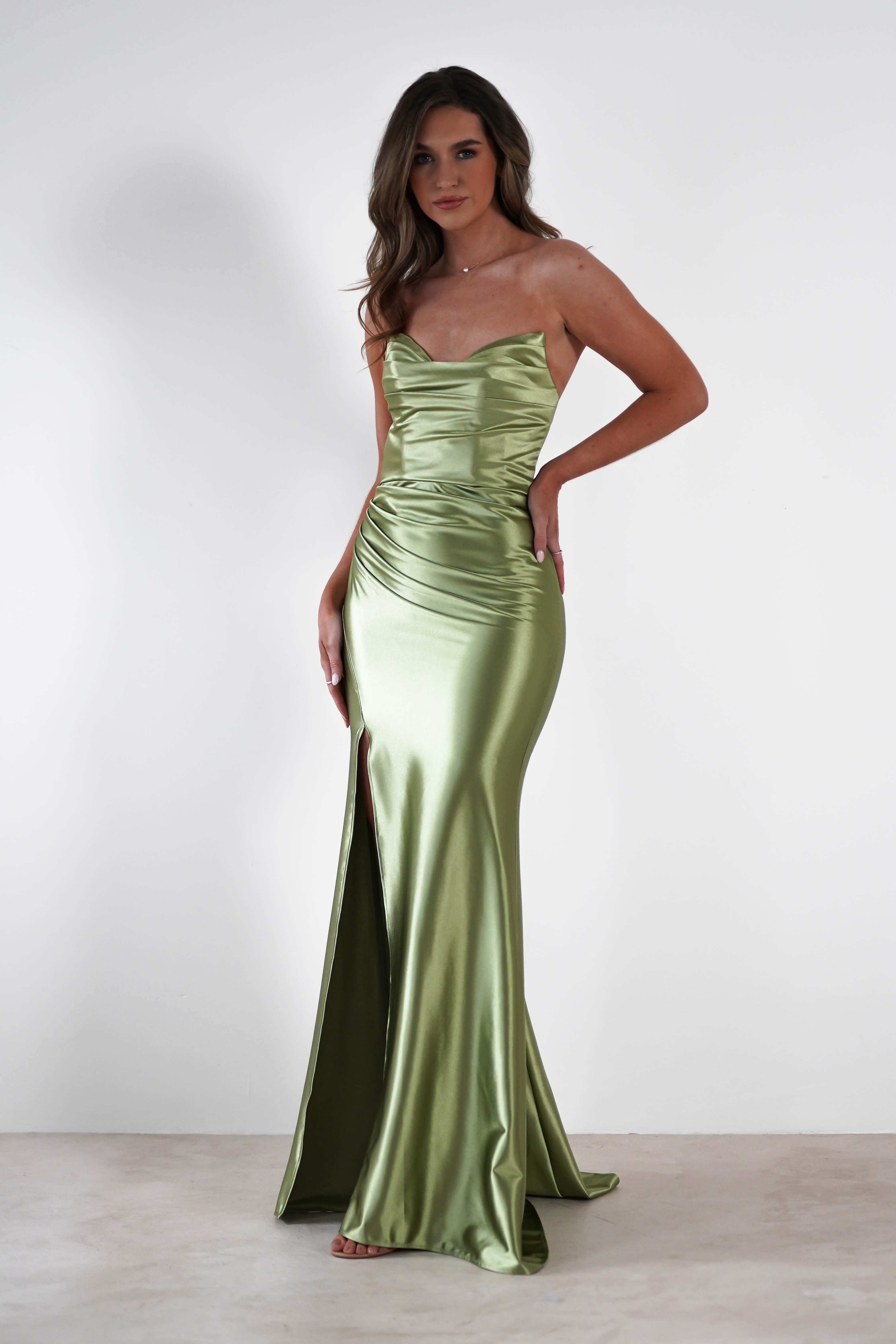 Venice Strapless Bodycon Gown | Green