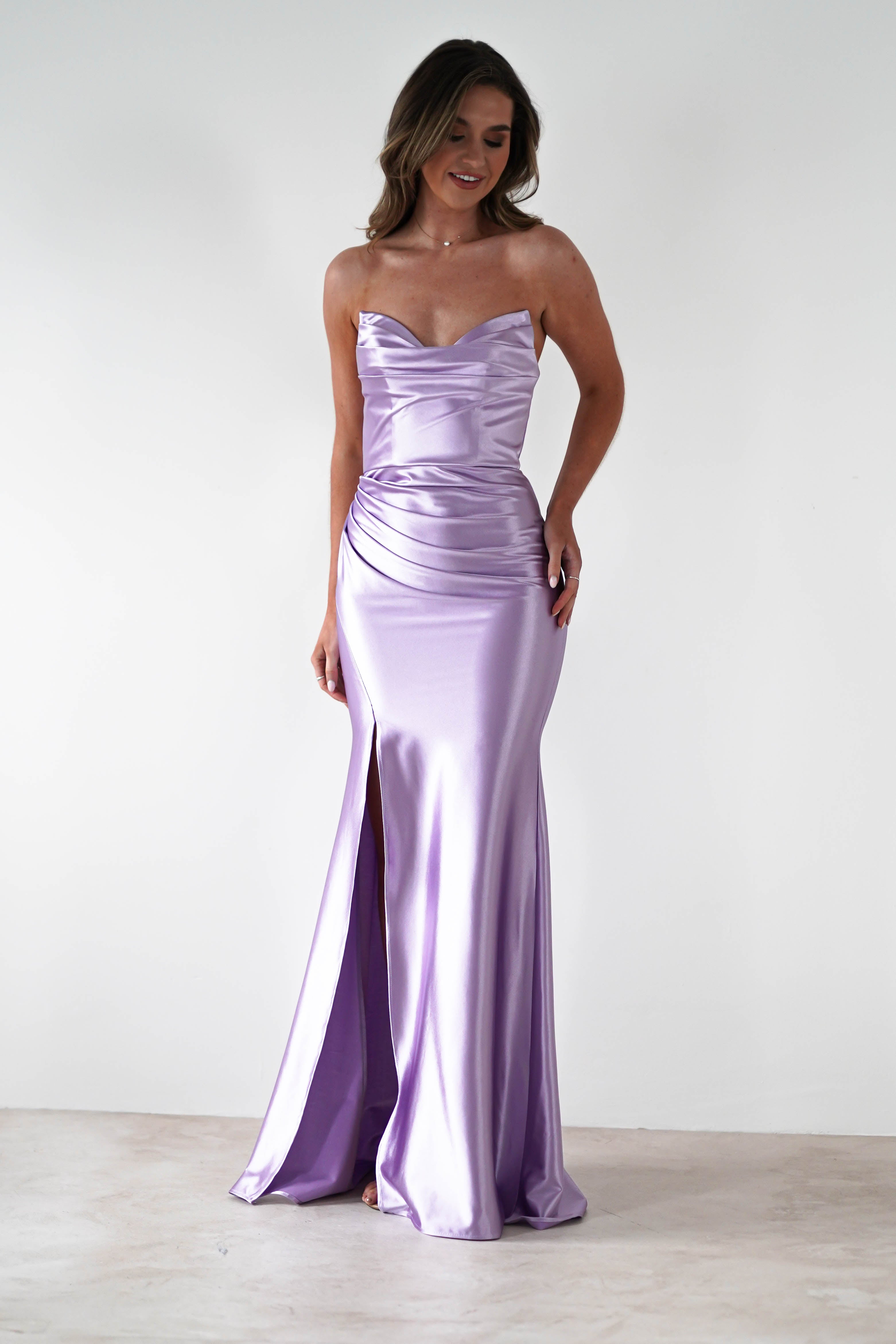 Venice Strapless Bodycon Gown | Lilac