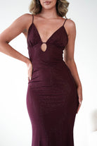Oh Hello Clothing Dresses 1*DONE - VERA & LUCY-Shimmer Mesh red V-Neck Maxi Dress